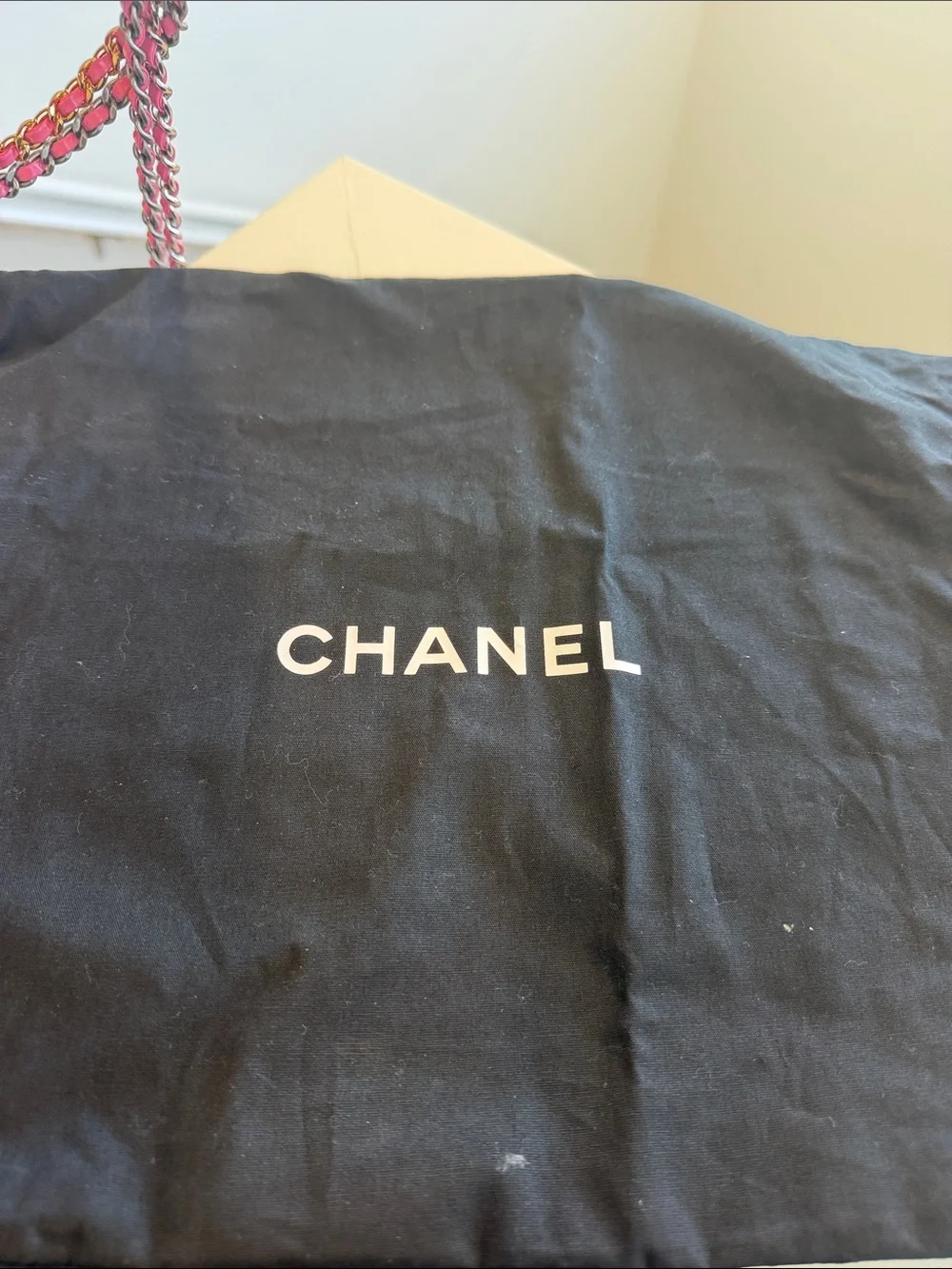 AUTHENTIC CHANEL Gabrielle Pink Tweed Crossbody Camera Bag with Chain Strap
